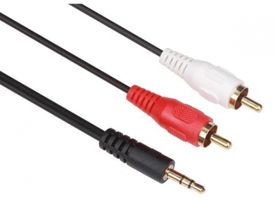 STEREOPLUG 3.5MM NAAR 2 x RCA AUDIOPLUG / BASIS / 1.5m