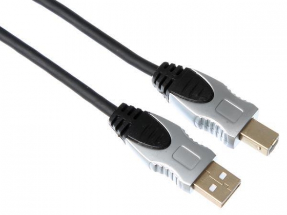 USB KABELS 2.0 - A PLUG NAAR B PLUG/ PROFESSIONEEL /1.8m