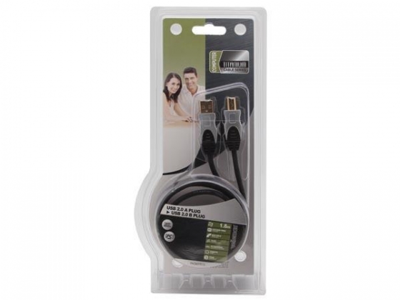USB KABELS 2.0 - A PLUG NAAR B PLUG/ PROFESSIONEEL /1.8m