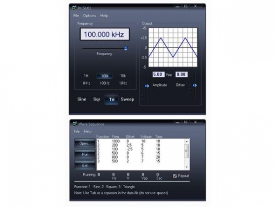 FUNCTIEGENERATOR VOOR PC MET USB-AANSLUITING