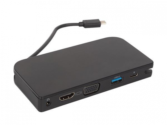 USB-C DOCKING STATION NAAR USB3.1 - HDMI - VGA - 3,5mm JACK