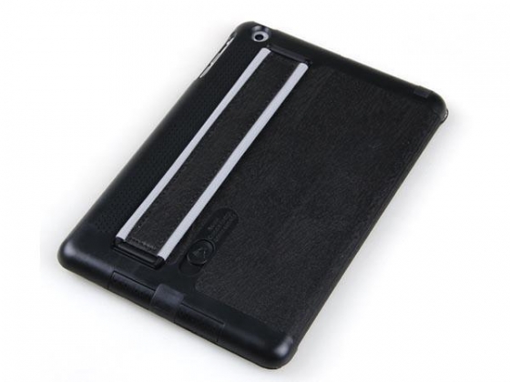BESCHERMHOES MET INTELLIGENTE COVER EN ELASTISCHE BAND VOOR APPLE iPAD MINI - ZWART KUNSTLEER