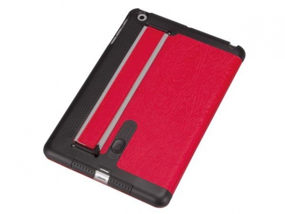 BESCHERMHOES MET INTELLIGENTE COVER EN ELASTISCHE BAND VOOR APPLE iPAD MINI - ROOD KUNSTLEER