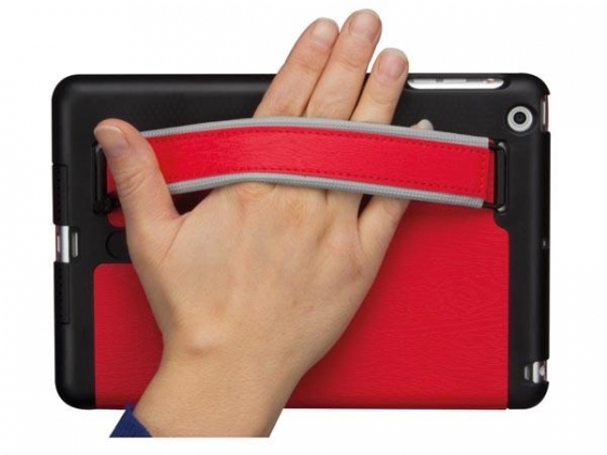 BESCHERMHOES MET INTELLIGENTE COVER EN ELASTISCHE BAND VOOR APPLE iPAD MINI - ROOD KUNSTLEER