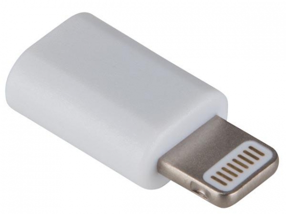 MICRO USB VROUWELIJK naar 8-PINS LIGHTNING MANNELIJK - WIT
