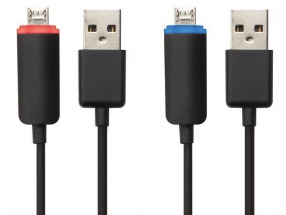 KABEL USB 2.0 A MANNELIJK NAAR MICRO-USB 5P MANNELIJK MET LED OPLAAD INICATIE  - ZWART - 1 m