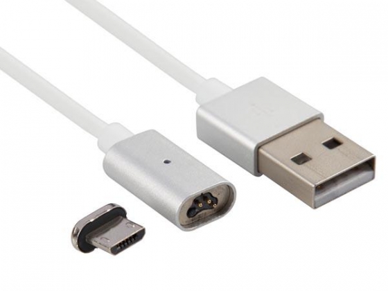 LAAD- EN SYNCHRONISATIEKABEL - USB 2.0 MANNELIJK NAAR 5-POLIGE MICRO-USB, MAGNETISCH - 1 m