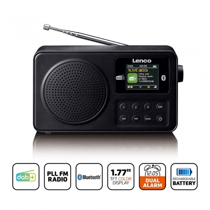 Draagbare DAB+/FM-radio met Bluetooth Zwart