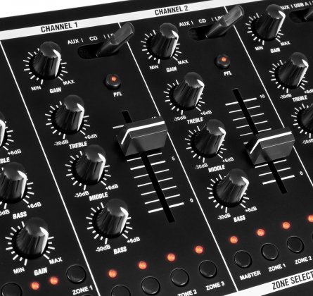 PDZM700 6-KANAALS MIXER USB 4 ZONES