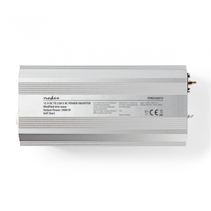 Spanningsomvormer Gemodificeerde Sinusgolf | 12 V DC - 230 V AC | 2500 W | 2x Schuko-Uitgang | Afstandsbediening