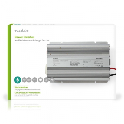 Spanningsomvormer Gemodificeerde Sinusgolf | 12 V DC - 230 V AC | 600 W | 1x Schuko-Uitgang | Oplaadfunctie