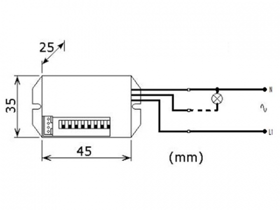 INBOUW 230VAC MINI PIR-BEWEGINGSDETECTOR 