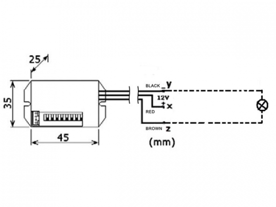 INBOUW 12VDC MINI PIR-BEWEGINGSDETECTOR