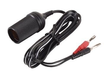 VOEDINGSKABEL MET SIGARETTENAANSTEKERPLUG EN 2 BANAAN-AANSLUITINGEN