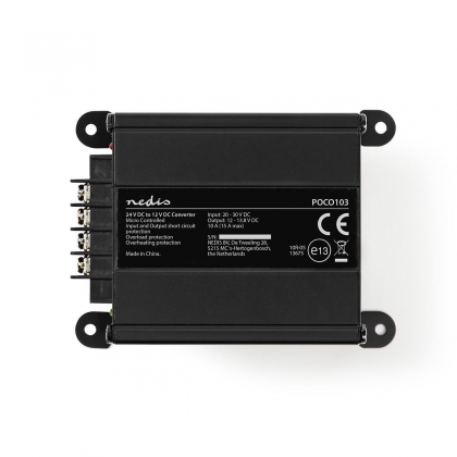 Power Converter | Auto Aangedreven | 24 V DC | 12 V DC | 120 W | Schroefklem | Voorzien van zekering | Zwart