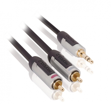 Stereo Audiokabel 3.5 mm Male - 2x RCA Male 1.00 m Antraciet