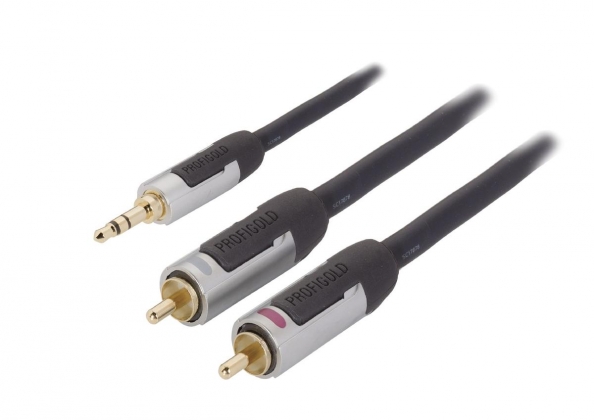 Stereo Audiokabel 3.5 mm Male - 2x RCA Male 2.00 m Antraciet