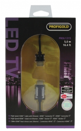 High Speed HDMI kabel met Ethernet HDMI-Connector - HDMI-Connector 5.00 m Zwart