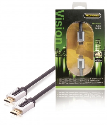 High Speed HDMI kabel met Ethernet HDMI-Connector - HDMI-Connector 7.50 m Zwart