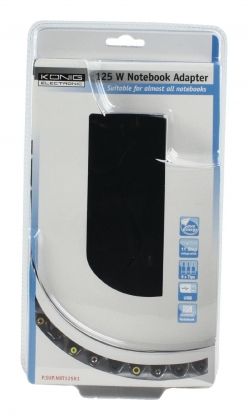 Notebook Adapter 12 / 14 / 15 / 16 / 18.5 / 19 / 19.5 / 20 / 21 / 22 VDC 125 W