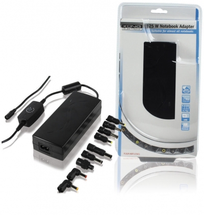 Notebook Adapter 12 / 14 / 15 / 16 / 18.5 / 19 / 19.5 / 20 / 21 / 22 VDC 125 W