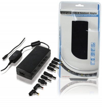 Notebook Adapter 12 / 14 / 15 / 16 / 18.5 / 19 / 19.5 / 20 / 21 / 22 VDC 125 W