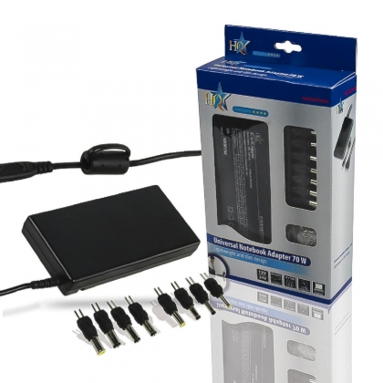 Notebookadapter 12 / 13 / 14 / 15 / 16 / 17 / 18.5 / 19 / 19.5 / 20 / 21 / 22 / 23 / 24 VDC 70 W