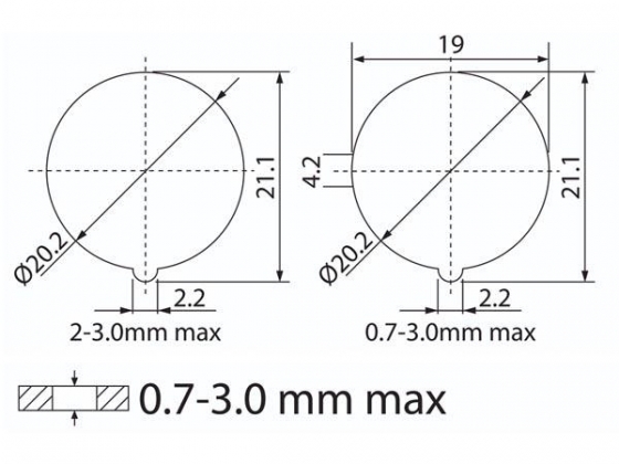 VERLICHTE ROCKERSCHAKELAAR - ORANJE  LED 12 V - 2P DPST / ON-OFF