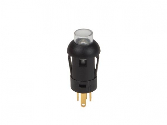 DRUKKNOP - MINIATUUR - ROND - SPST (PULS) - 1P - RODE LED
