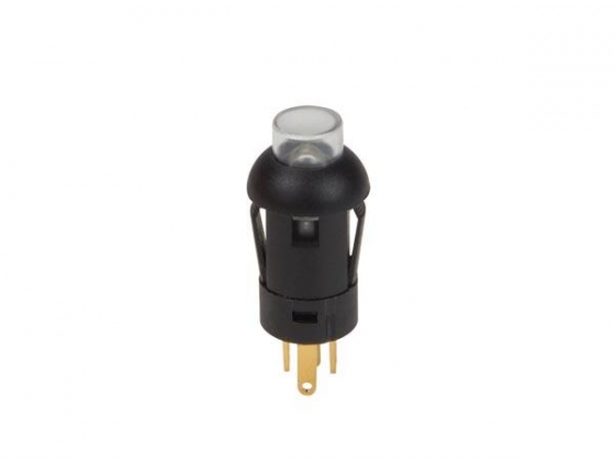 DRUKKNOP - MINIATUUR - ROND - SPST (PULS) - 1P - RODE LED