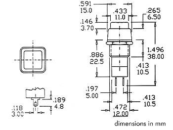 R18-23 DRUKSCHAKELAAR ON-(OFF) ZWART 3A/125V