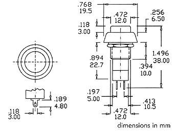 R18-25A DRUKSCHAKELAAR OFF-ON ROOD 1A/125V