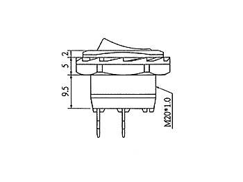 VERMOGEN ROCKERSCHAKELAAR 5A-250V SPDT ON-OFF-ON