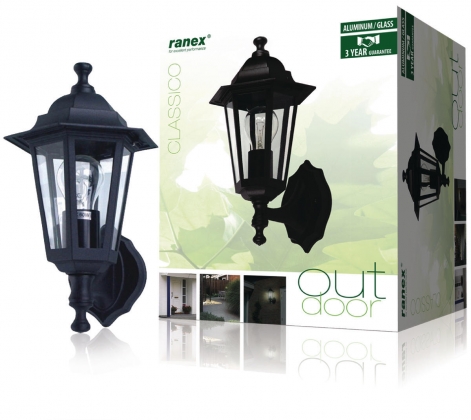Wandlamp Buiten 60 W Zwart