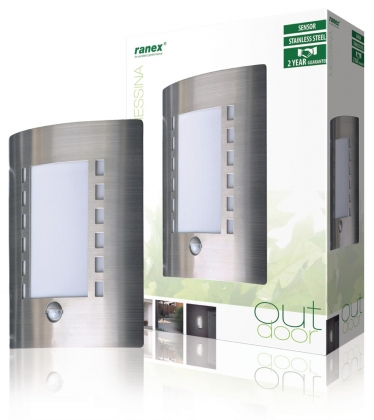 Wandlamp Buiten 60 W Incl. Bewegingssensor Geborsteld Staal