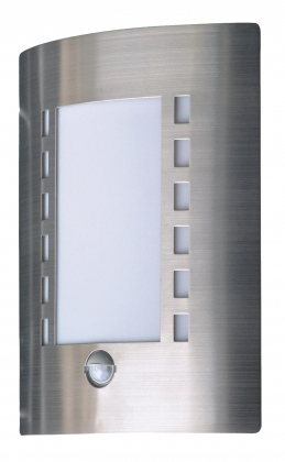 Wandlamp Buiten 60 W Incl. Bewegingssensor Geborsteld Staal