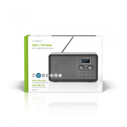 DAB+ Radio | Tafelmodel | DAB+ / FM | 1.3 " | Zwart-Wit Scherm | Batterij Gevoed / USB Gevoed | Digitaal | 4.5 W | Bluetooth® | Wekker | Slaaptimer | Zwart