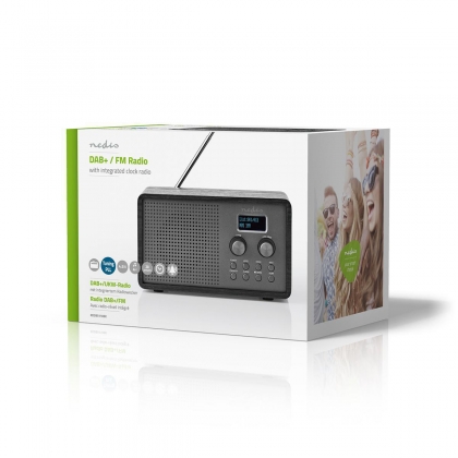 DAB+ Radio | Tafelmodel | DAB+ / FM | 1.3 " | Zwart-Wit Scherm | Batterij Gevoed / USB Gevoed | Digitaal | 4.5 W | Bluetooth® | Wekker | Slaaptimer | Zwart