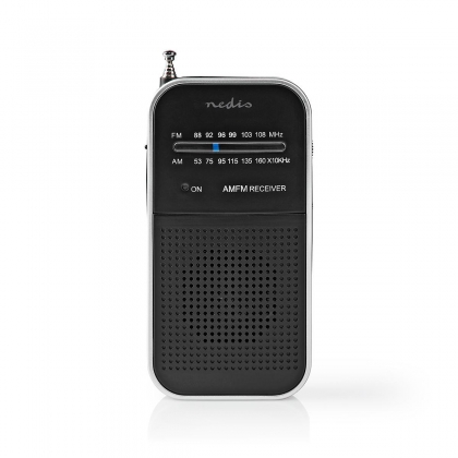 FM-Radio | Draagbaar Model | AM / FM | Batterij Gevoed | Analoog | 1.5 W | Zwart-Wit Scherm | Koptelefoonoutput | IP20 | Aluminium / Zwart