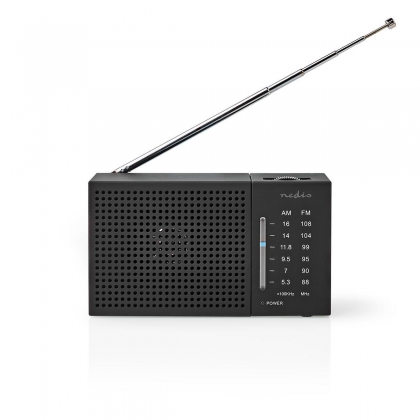 FM-Radio | Draagbaar Model | AM / FM | Batterij Gevoed | Analoog | 1.5 W | Zwart-Wit Scherm | Koptelefoonoutput | IP20 | Zwart