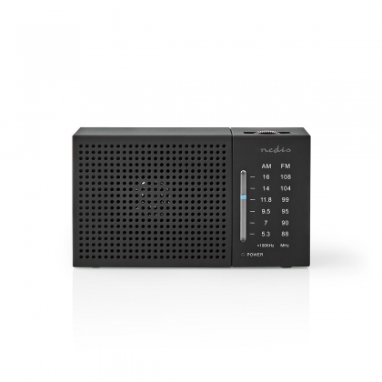 FM-Radio | Draagbaar Model | AM / FM | Batterij Gevoed | Analoog | 1.5 W | Zwart-Wit Scherm | Koptelefoonoutput | Zwart