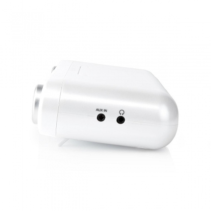 Keukenradio | Kastontwerp | FM | Netvoeding | Digitaal | 1.5 W | 2 " | Zwart-Blauw Scherm | Wekker | Wit / Zilver
