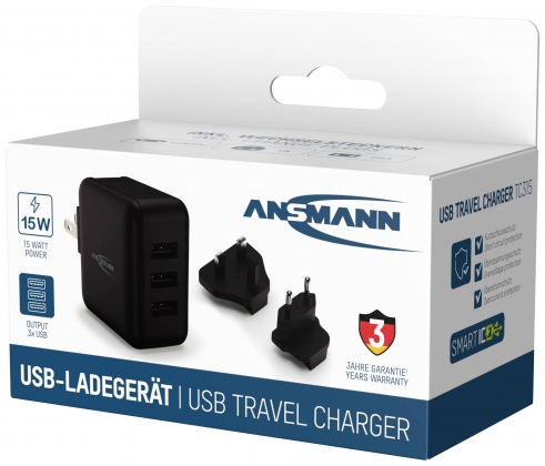ANSMANN USB TRAVEL CHARGER 15W