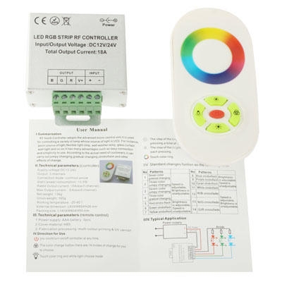 RGB LED CONTROLLER MET RF TOUCH-AFSTANDSBEDIENING