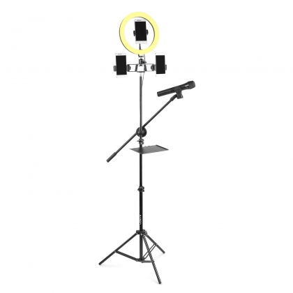 RL25 RING LIGHT + MICROFOON STANDAARD + TELEFOONHOUDER