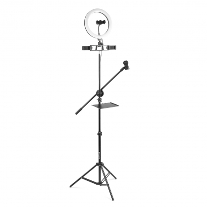 RL25 RING LIGHT + MICROFOON STANDAARD + TELEFOONHOUDER