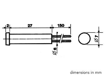 RONDE 7mm SIGNAALLAMP 6V KRISTAL