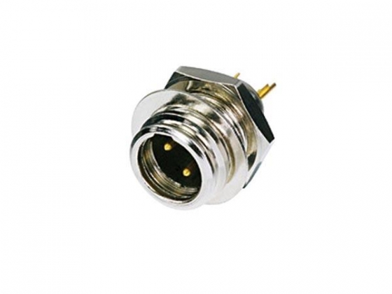 REAN TINY - 3-POLIGE MINI XLR-CONNECTOR, VERNIKKELD, VERGULDE CONTACTEN