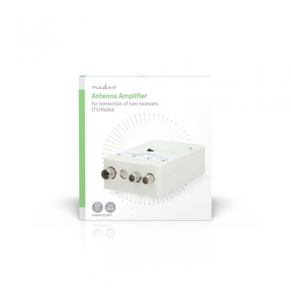 CATV-Versterker | Versterking: 25 dB | 47 - 694 MHz | Outputs: 2 | Versterkingsregelaar | Wit