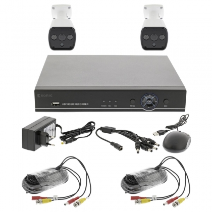 Full HD CCTV-Set met recorder, HDD 1TB + 2x Camera